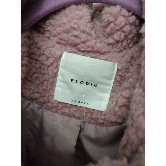 Elodie Teddy Sherpa Coat Blush Pink Size XS Satin Lined Pocket Zip Warm - Picture 4 of 10